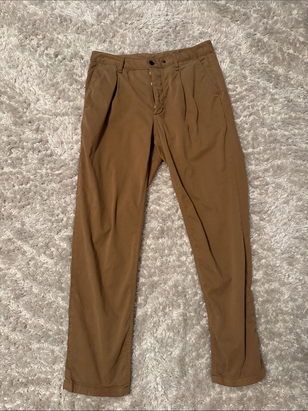 rag & bone Men's Pleated Chino Pants - Tan Brown
